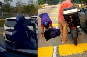 nangtime.com - Rider Motor Jatuh Tergolek Gara-gara Pemandu Wanita Buka Pintu Kereta Di Tengah Jalan