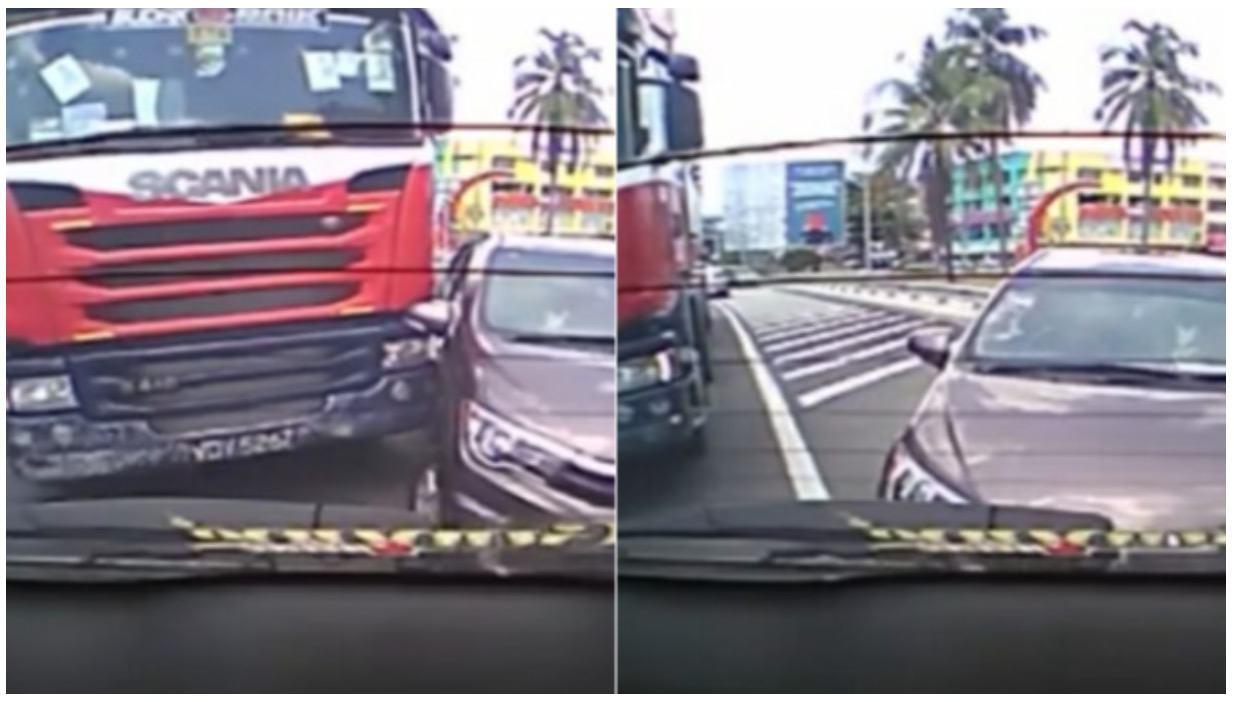 nangtime.com - Insiden Kereta Dan Lori Di Tengah Jalan Buat Netizen Bingung Siapa Salah