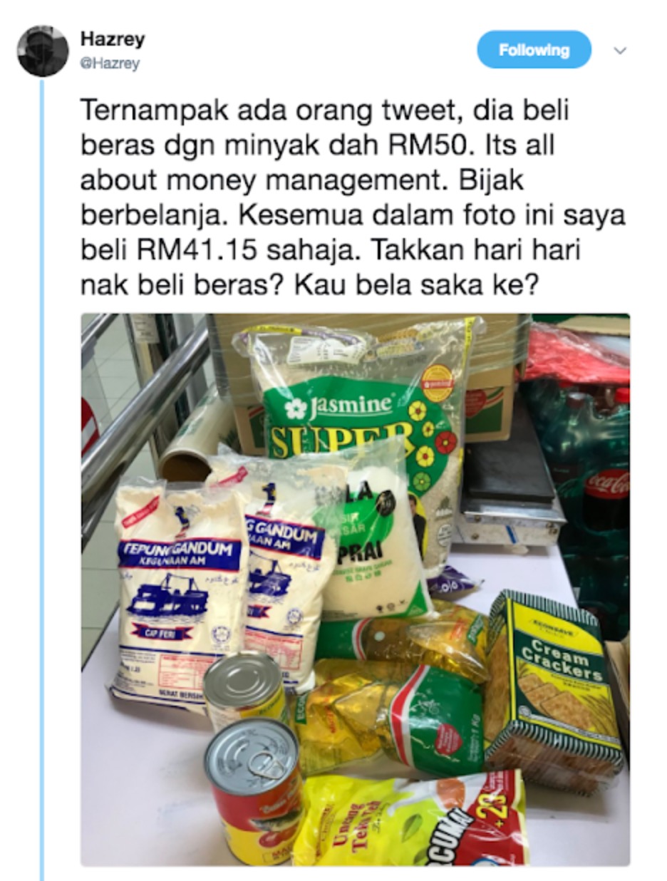 nangtime.com - Lelaki Up Status Minyak Masak Dan Sekampit Beras Harga RM50, Sekali Lelaki Ni Bagi Respons Padu