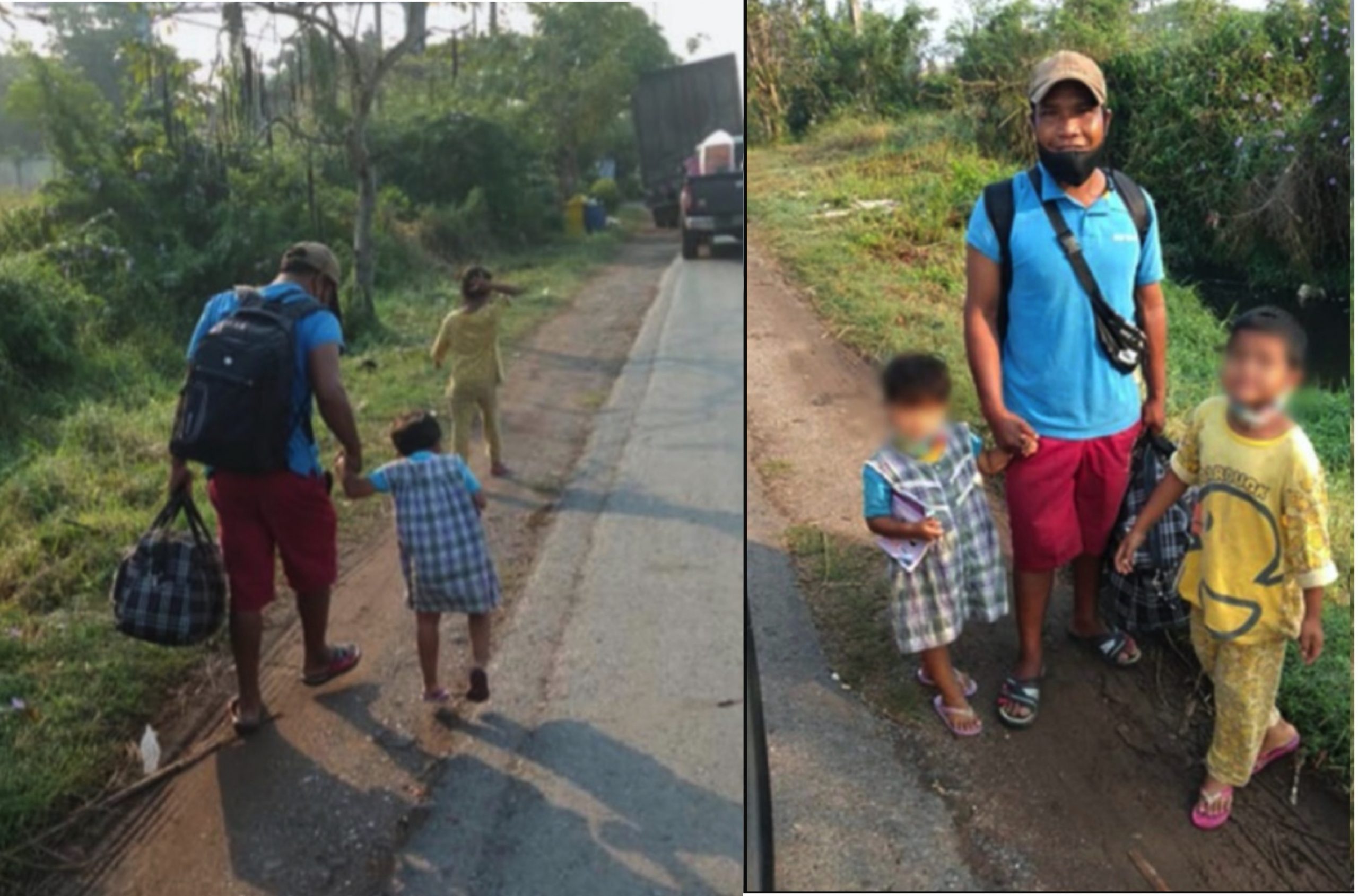 Bapa Terpaksa Bawa Anak-anak Berjalan Kaki Beratus Kilometer Untuk Cari Kerja Demi Sara Hidup
